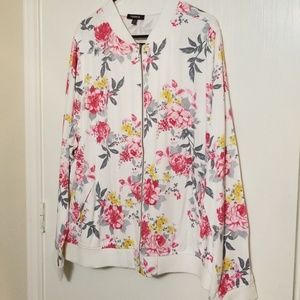 NWT Floral twill bomber jacket
